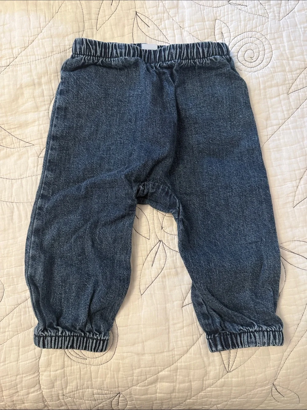 Old Navy Dark Blue Elastic-Waist Denim Jogger Jeans 12-18M